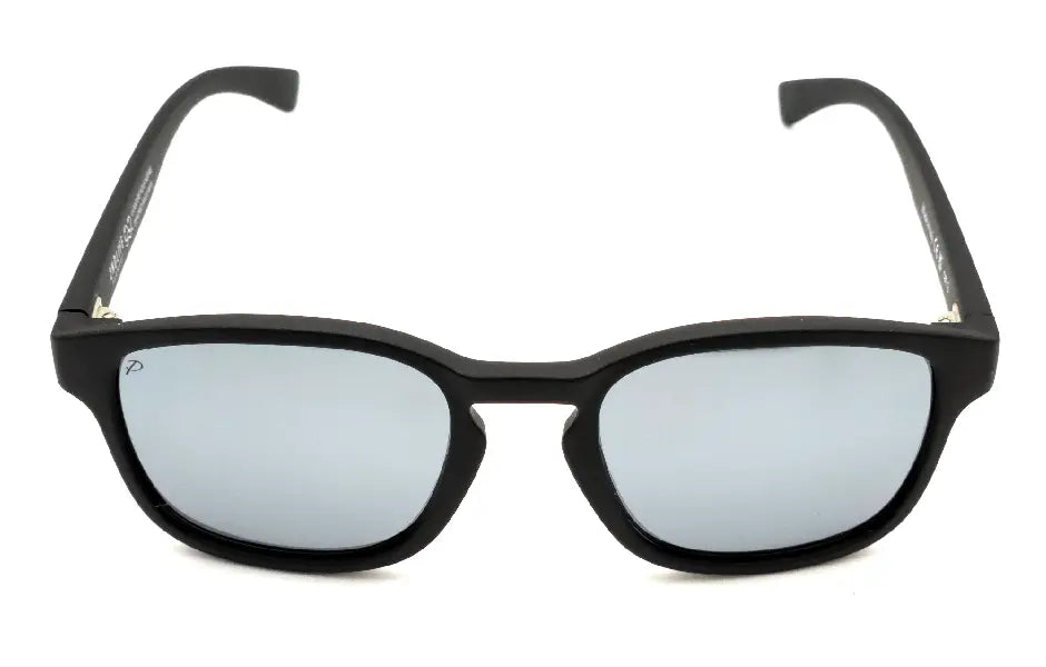 Lunettes de soleil Estran Cristal de 2NDLIFE, vue de face, avec verres polarisés miroir argent