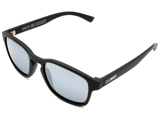 Lunettes de soleil Estran Cristal de 2NDLIFE, vue de profil, avec verres polarisés miroir couleur argent