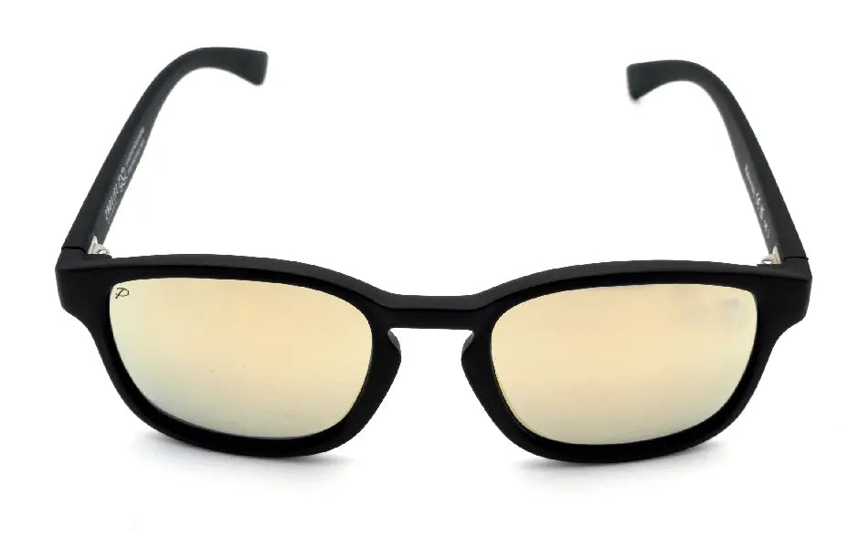 Lunettes de soleil Estran Dune de 2NDLIFE, vue de face, avec verres polarisés miroir doré