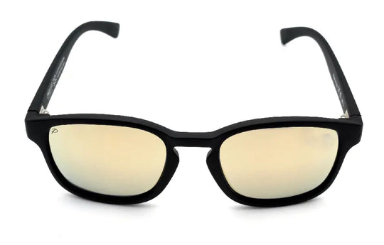 Lunettes de soleil Estran Dune de 2NDLIFE, vue de face, avec verres polarisés miroir doré
