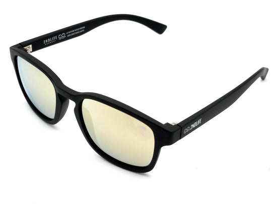 Lunettes de soleil Estran Dune de 2NDLIFE, vue de profil, avec verres polarisés miroir couleur doré
