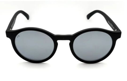 Lunettes de soleil Socoa Cristal de 2NDLIFE, vue de face, avec verres polarisés miroir argent