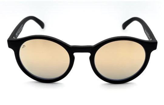 Lunettes de soleil Socoa Dune de 2NDLIFE, vue de face, avec verres polarisés miroir doré