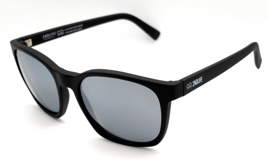 Lunettes de soleil Zéphyr Cristal de 2NDLIFE, vue de profil, avec verres polarisés miroir couleur argent