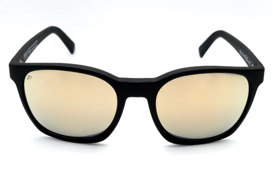 Lunettes de soleil Zéphyr Dune de 2NDLIFE, vue de face, avec verres polarisés miroir doré