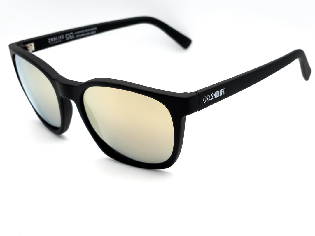 Lunettes de soleil Zéphyr Dune de 2NDLIFE, vue de profil, avec verres polarisés miroir couleur doré