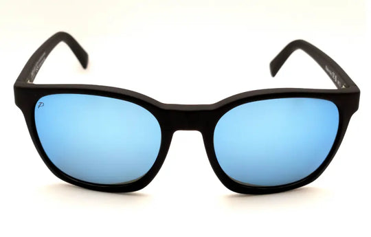 Lunettes de soleil Zéphyr Iceberg de 2NDLIFE, vue de face, avec verres polarisés miroir bleu