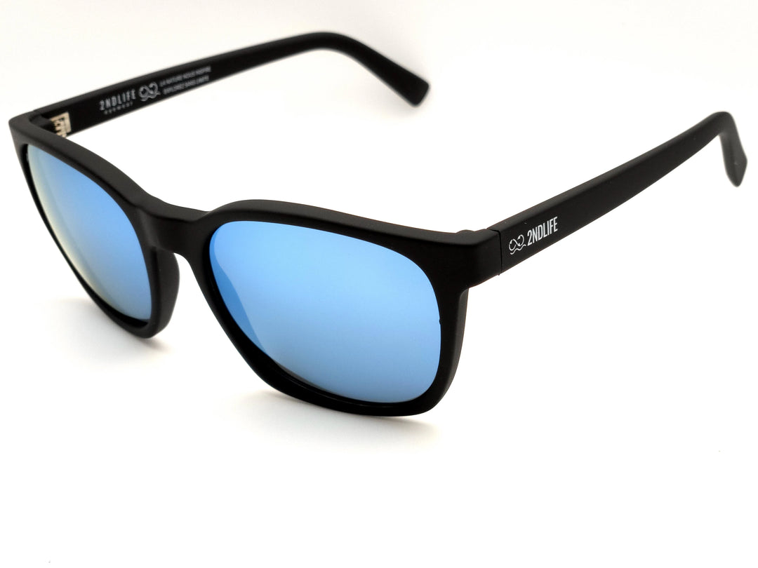 Lunettes de soleil Zéphyr Iceberg de 2NDLIFE, vue de profil, avec verres polarisés miroir couleur bleu